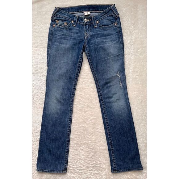 True Religion Straight Distressed Jeans, Size 26 - Picture 8 of 14